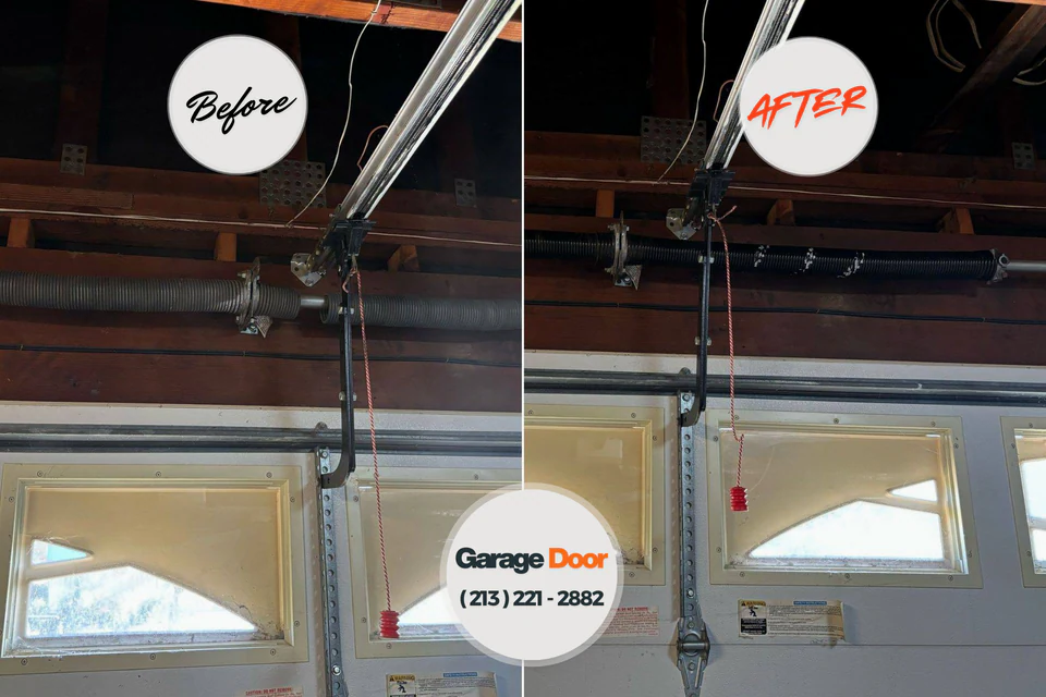 Before and after: garage door repair Villas, FL